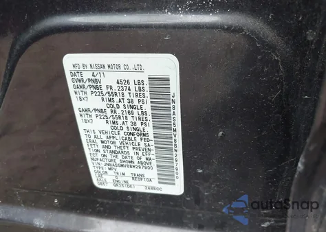 2011 Nissan Rogue Sv z USA, uszkodzony, nr VIN JN8AS5MV8BW297900